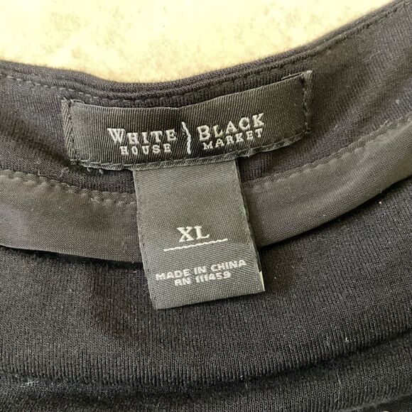 White House Black Market Sequined Cocktail party midi dress women XL Black/White - Picture 2 of 10